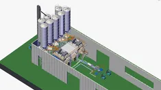 3D Model of Wall Putty Production Plant